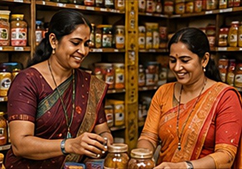 Woman running her own shop